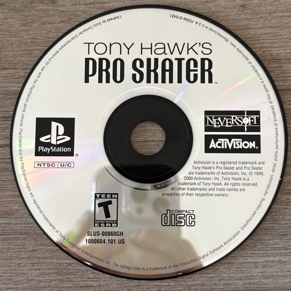 Tony Hawk's Pro Skater (Sony PlayStation‎ 1, PS1) Game Disc Only Tested Working